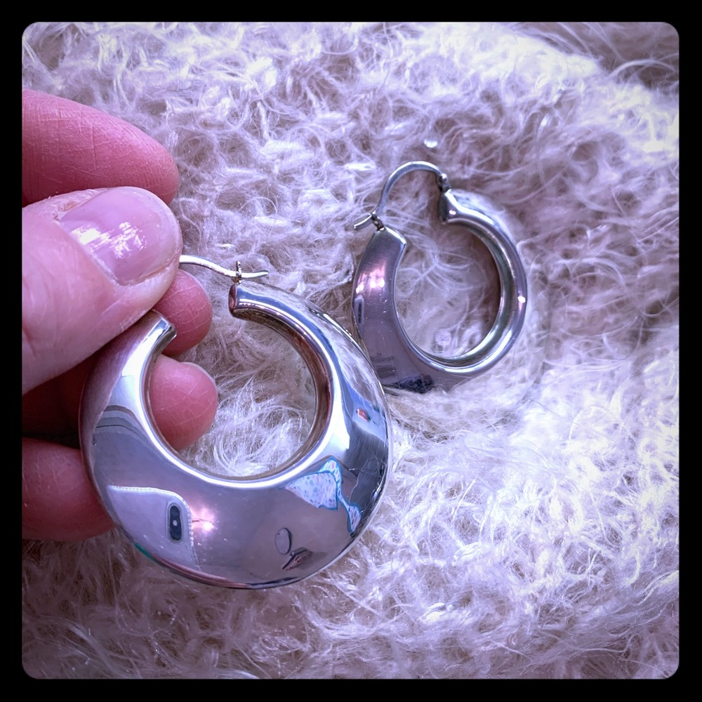 Ross + Simons half moon sterling silver earrings